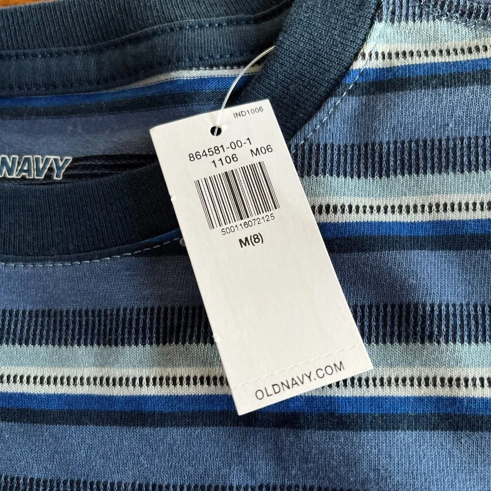 Old Navy striped pocket tees M 8 NWT